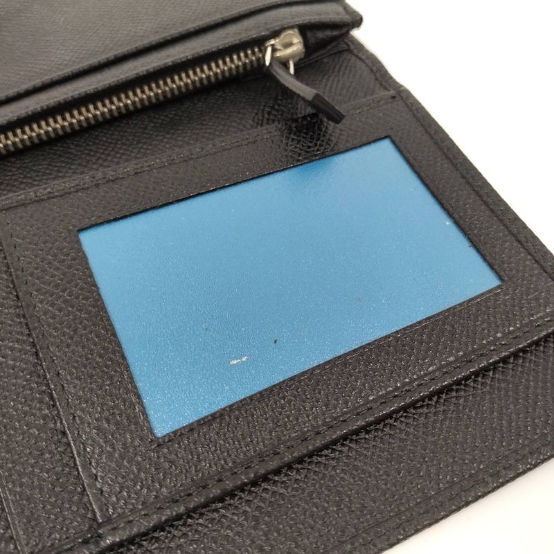 Bvlgari Bifold Long Wallet Logo Clip Leather Black 30412