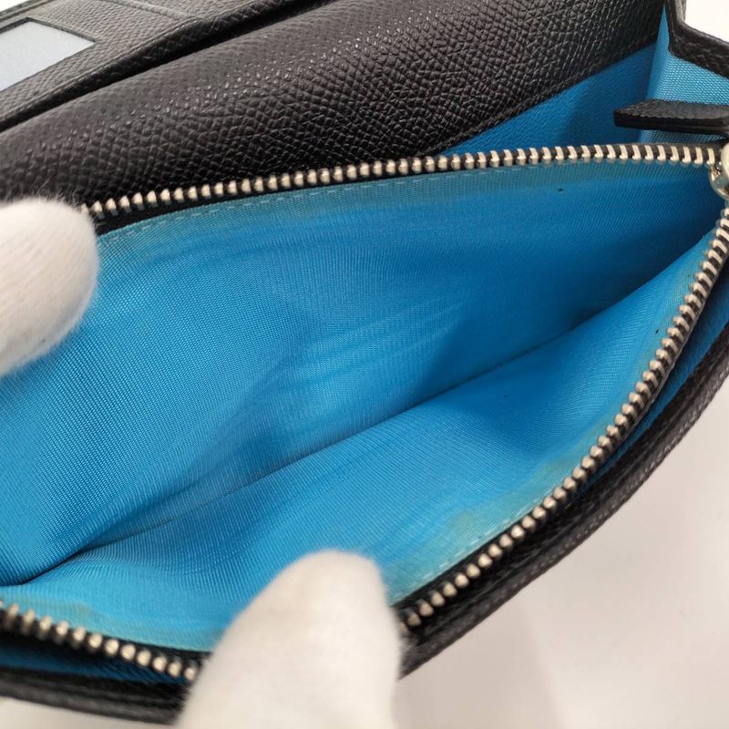 Bvlgari Bifold Long Wallet Logo Clip Leather Black 30412