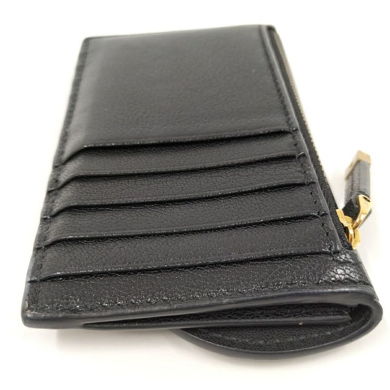 Christian Dior Card Case Saddle Leather Black