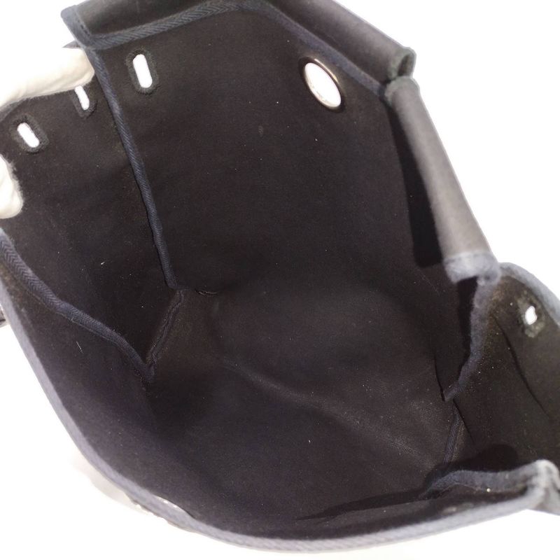 Hermes Herbag Her Bag a Dos PM 2way Shoulder Bag Leather Canvas Black