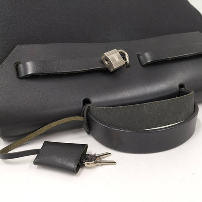 Hermes Herbag Her Bag a Dos PM 2way Shoulder Bag Leather Canvas Black