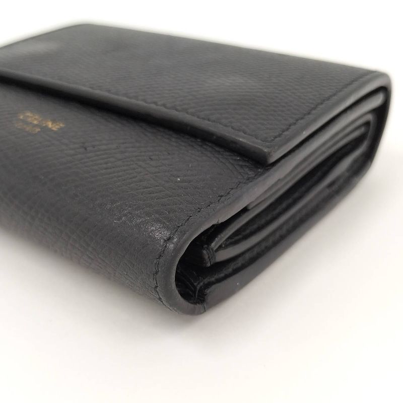 Celine Small Trifold Wallet Trifold Wallet Leather Black