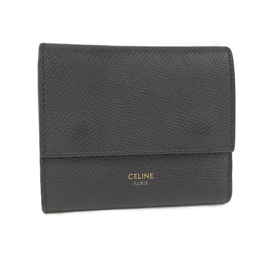 Celine Small Trifold Wallet Trifold Wallet Leather Black