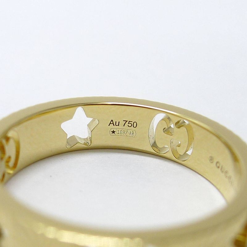 Gucci Icon Ring Star 750yg 18k Yellow Gold Yellow Gold Size 9 Approx 3.5g