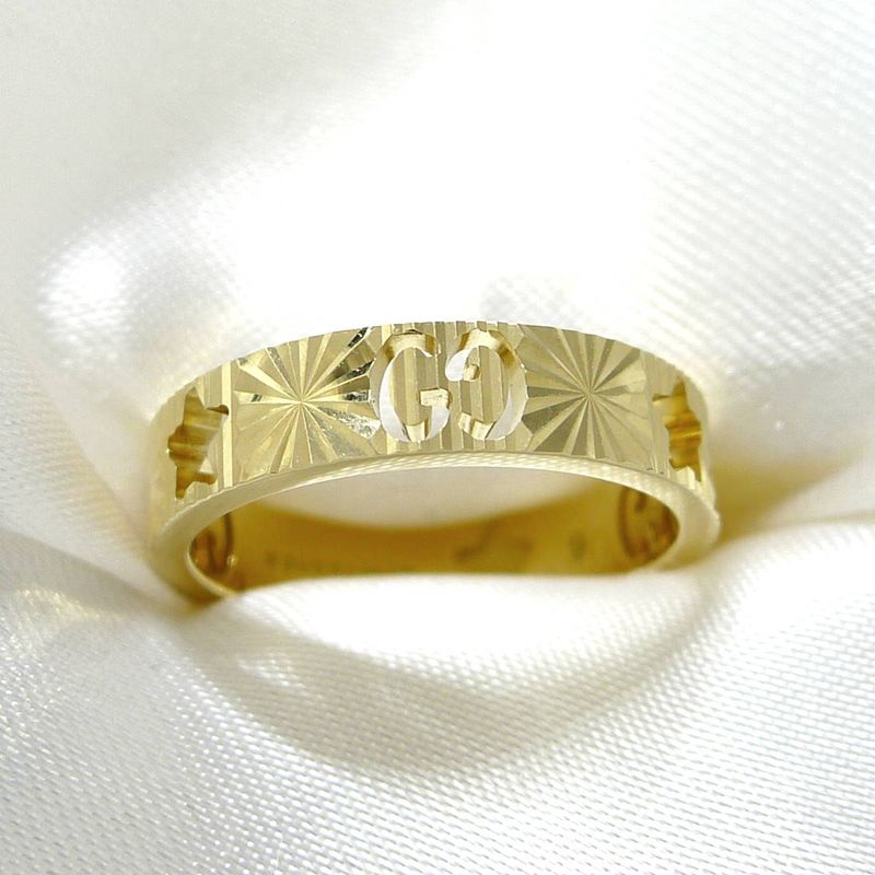 Gucci Icon Ring Star 750yg 18k Yellow Gold Yellow Gold Size 9 Approx 3.5g