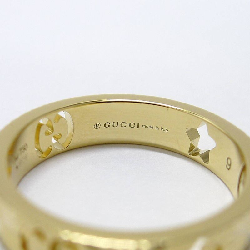 Gucci Icon Ring Star 750yg 18k Yellow Gold Yellow Gold Size 9 Approx 3.5g