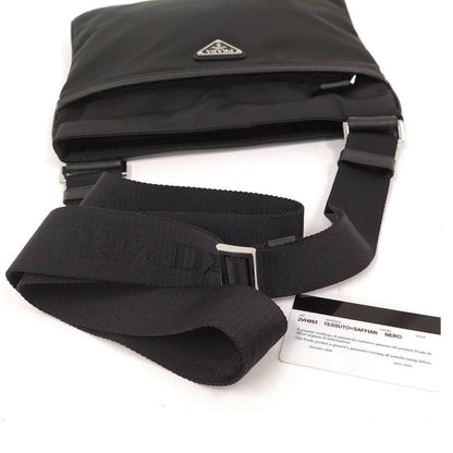 Prada Shoulder Bag Triangle Logo Tessuto Nylon Leather 2vh053