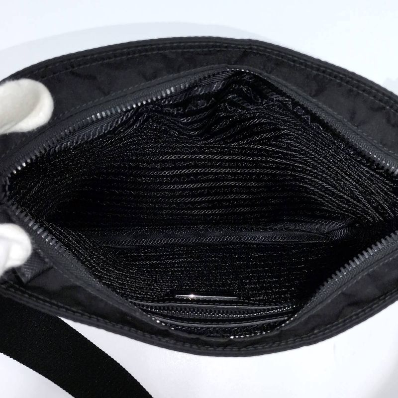 Prada Shoulder Bag Triangle Logo Tessuto Nylon Leather 2vh053