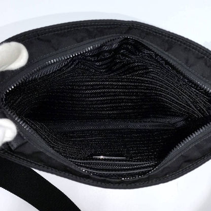 Prada Shoulder Bag Triangle Logo Tessuto Nylon Leather 2vh053
