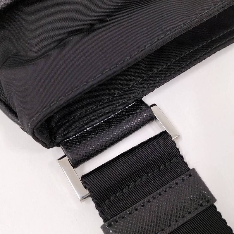 Prada Shoulder Bag Triangle Logo Tessuto Nylon Leather 2vh053