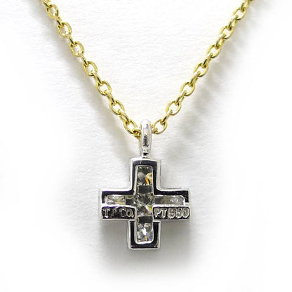 Tiffany & Co Necklace Cross 750yg 18k Yellow Gold Pt950 Yellow Gold Platinum