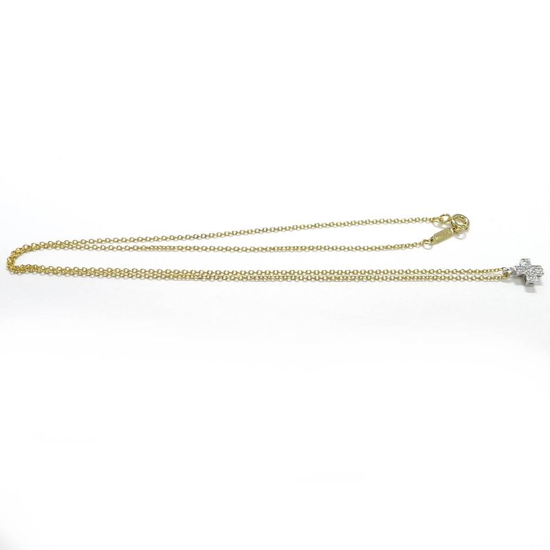 Tiffany & Co Necklace Cross 750yg 18k Yellow Gold Pt950 Yellow Gold Platinum
