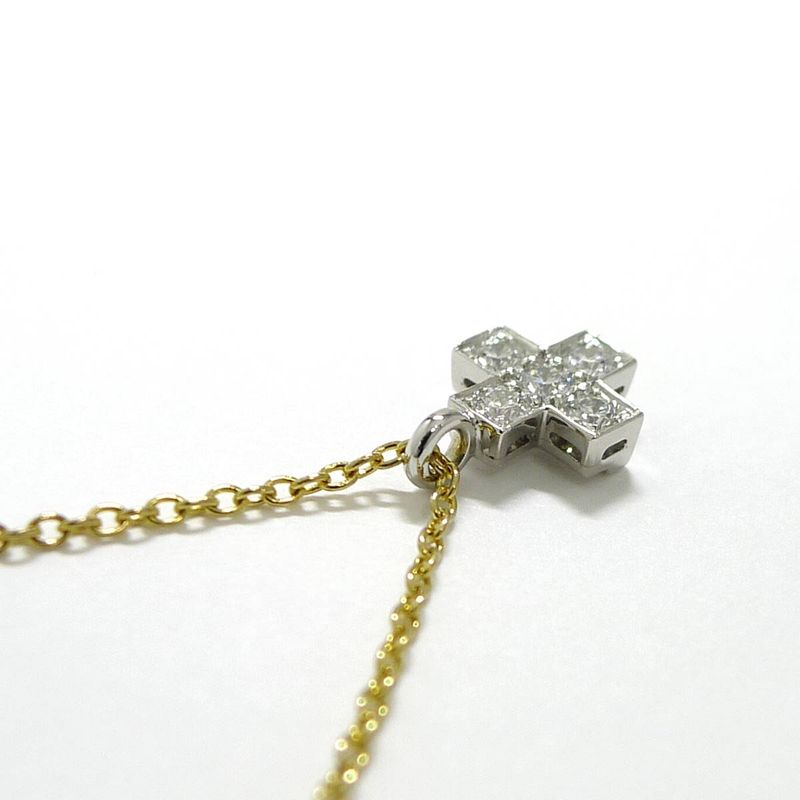 Tiffany & Co Necklace Cross 750yg 18k Yellow Gold Pt950 Yellow Gold Platinum