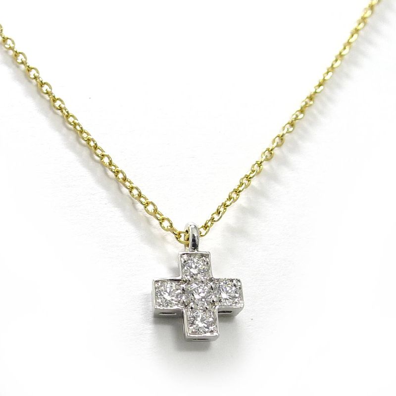Tiffany & Co Necklace Cross 750yg 18k Yellow Gold Pt950 Yellow Gold Platinum