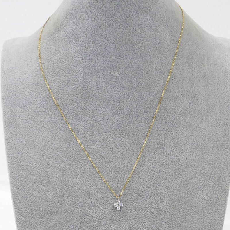 Tiffany & Co Necklace Cross 750yg 18k Yellow Gold Pt950 Yellow Gold Platinum