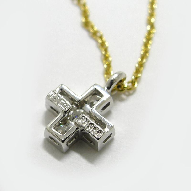 Tiffany & Co Necklace Cross 750yg 18k Yellow Gold Pt950 Yellow Gold Platinum