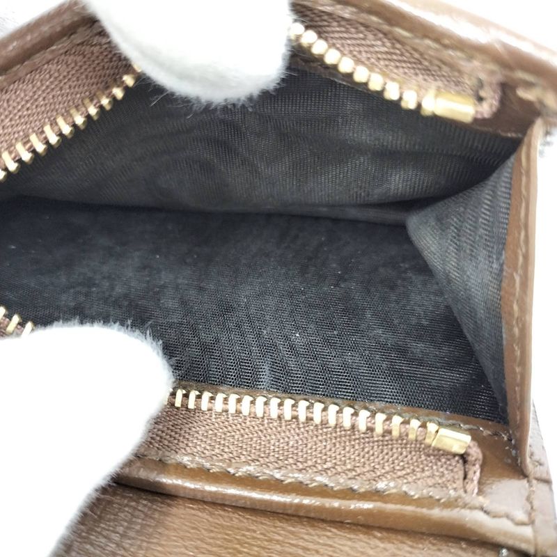 Gucci Bifold Wallet Heart Motif GG Supreme PVC Leather Beige Brown