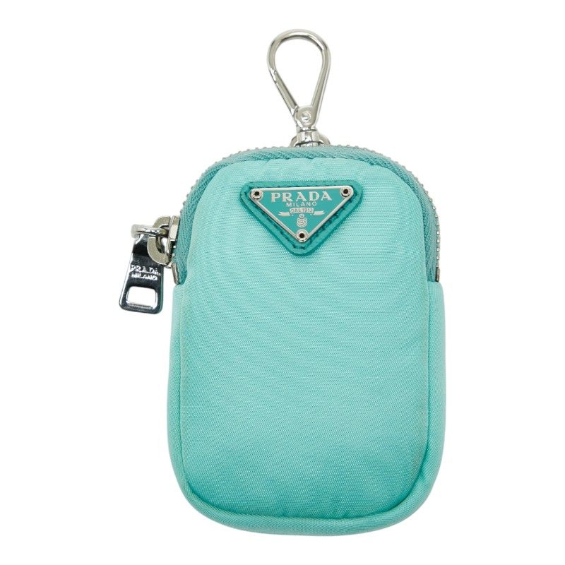 Prada Triangle Logo Plate Chain Handbag Shoulder Bag 2WAY Light Green Nylon