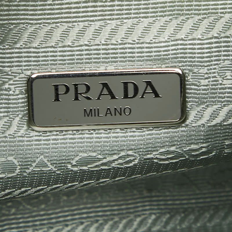 Prada Triangle Logo Plate Chain Handbag Shoulder Bag 2WAY Light Green Nylon