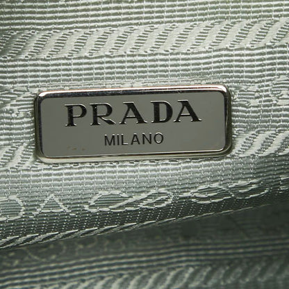 Prada Triangle Logo Plate Chain Handbag Shoulder Bag 2WAY Light Green Nylon