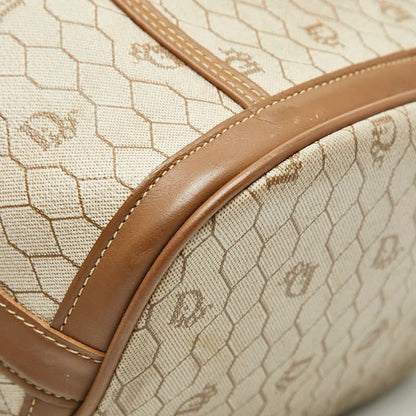 Dior Honeycomb Crossbody Shoulder Bag Beige Brown PVC Leather Women's Dior