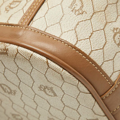 Dior Honeycomb Crossbody Shoulder Bag Beige Brown PVC Leather Women's Dior