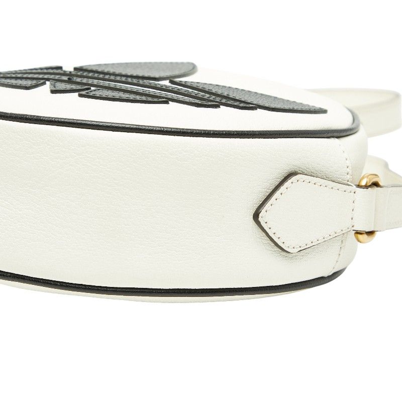 Gucci X Adidas Ggmarmont Crossbody Shoulder Bag 702626 White Black Leather