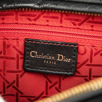 Dior Cannage Lady Dior Large Handbag Shoulder Bag 2WAY Black Leather Ladies Dior