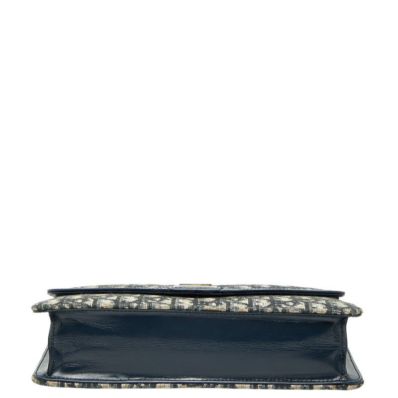Dior Trotter Clutch Bag Second Bag Navy Beige Canvas Leather Women's Dior