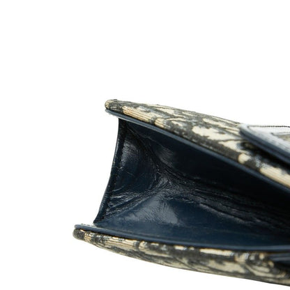 Dior Trotter Clutch Bag Second Bag Navy Beige Canvas Leather Women's Dior