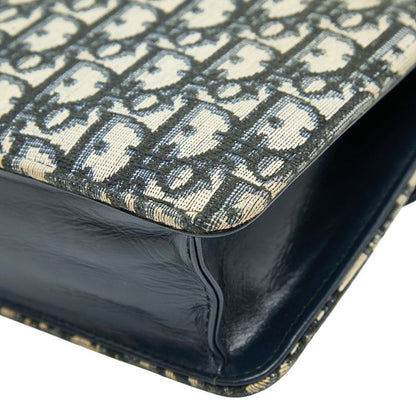 Dior Trotter Clutch Bag Second Bag Navy Beige Canvas Leather Women's Dior