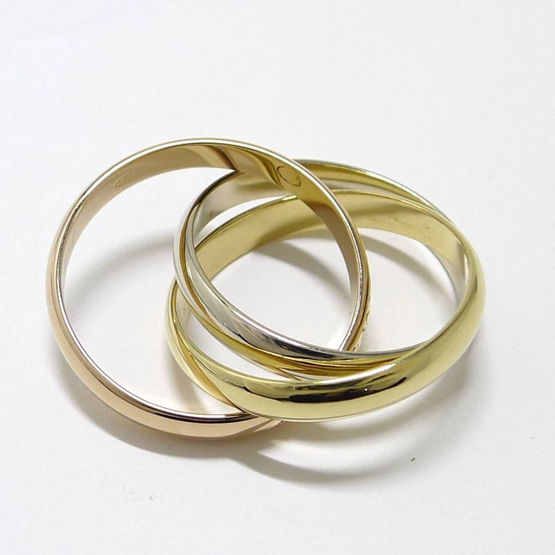 Cartier Trinity Ring 750wg Yg Pg 18k White Gold Yg Pg Three Color Gold Notation