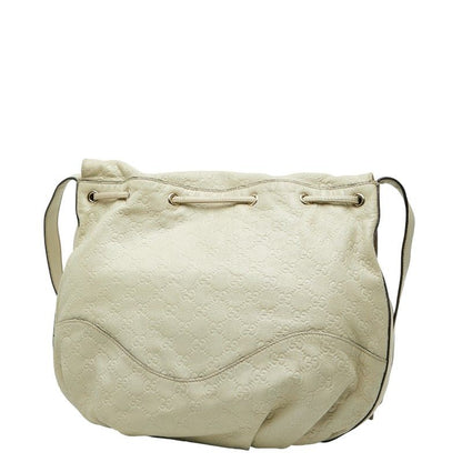Guccissima Crossbody Shoulder Bag 212572 Ivory White Leather Women's Gucci