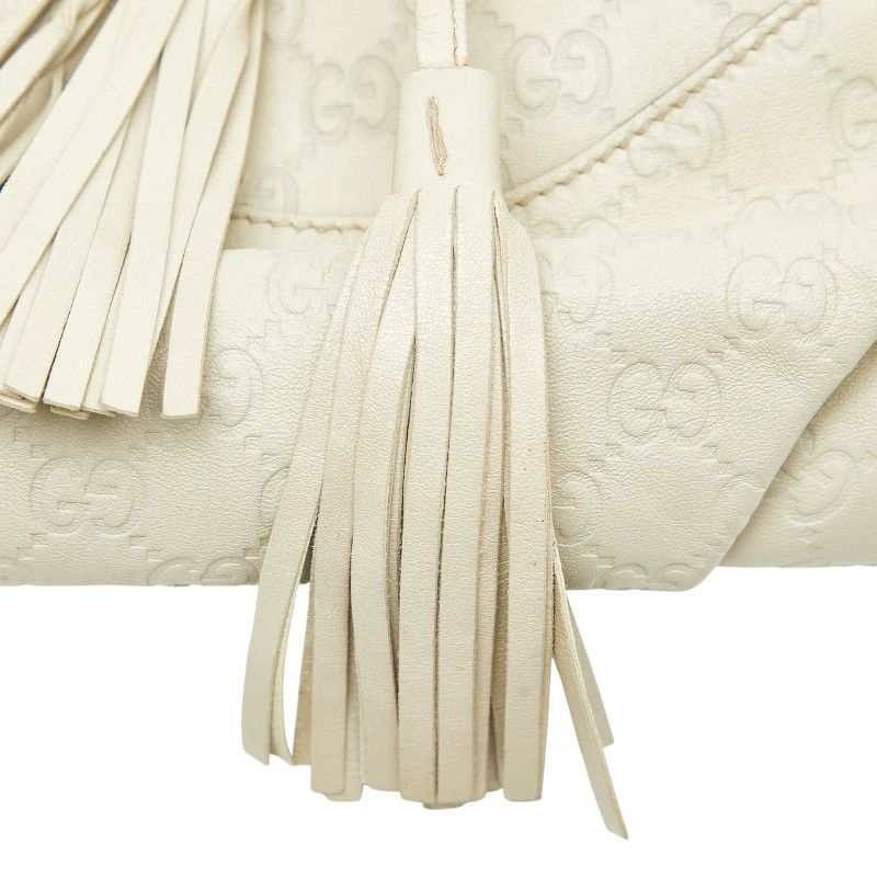 Guccissima Crossbody Shoulder Bag 212572 Ivory White Leather Women's Gucci