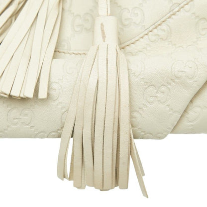 Guccissima Crossbody Shoulder Bag 212572 Ivory White Leather Women's Gucci
