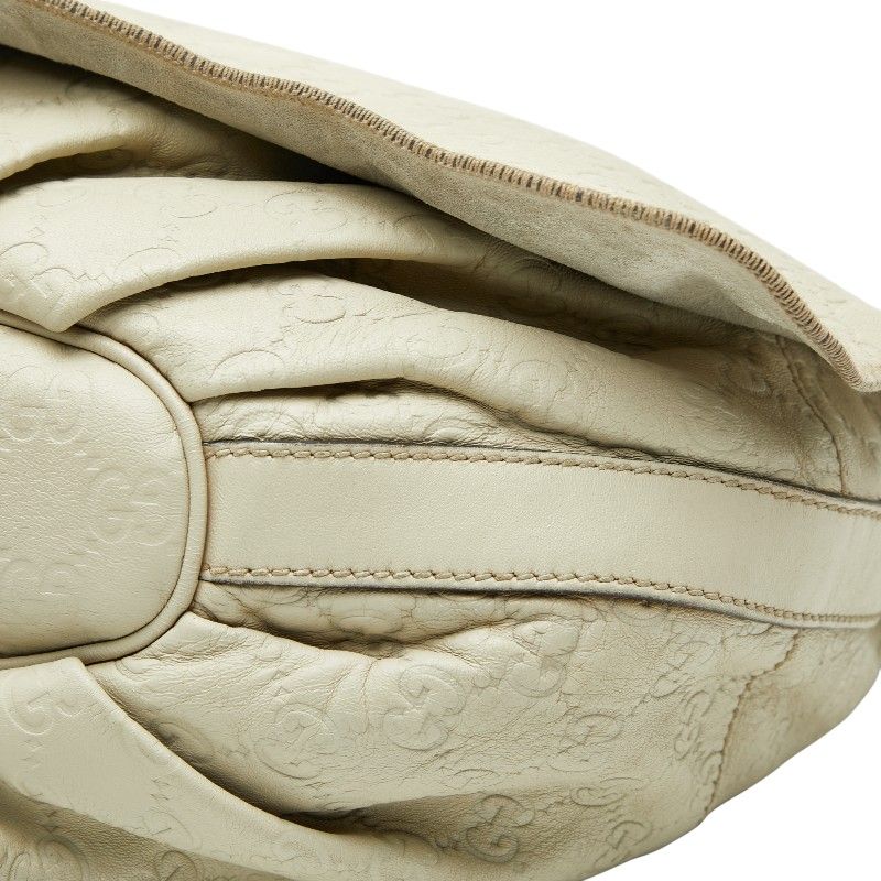 Guccissima Crossbody Shoulder Bag 212572 Ivory White Leather Women's Gucci