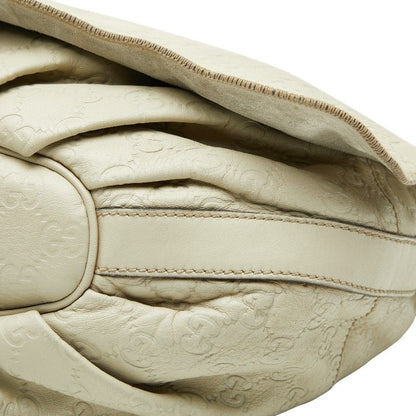 Guccissima Crossbody Shoulder Bag 212572 Ivory White Leather Women's Gucci