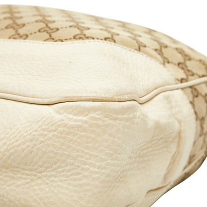 Gucci GG Canvas Bamboo Handbag Shoulder Bag 2WAY 282315 Brown Ivory Canvas