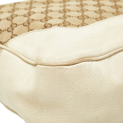 Gucci GG Canvas Bamboo Handbag Shoulder Bag 2WAY 282315 Brown Ivory Canvas