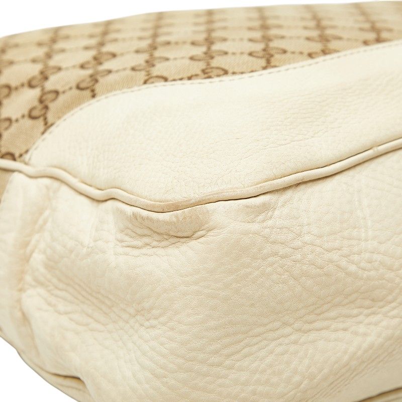 Gucci GG Canvas Bamboo Handbag Shoulder Bag 2WAY 282315 Brown Ivory Canvas
