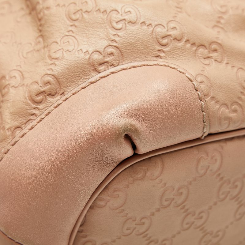 Guccissima Sookie Handbag Shoulder Bag 2WAY 247902 Beige Pink Canvas Leather