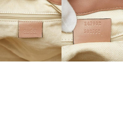 Guccissima Sookie Handbag Shoulder Bag 2WAY 247902 Beige Pink Canvas Leather