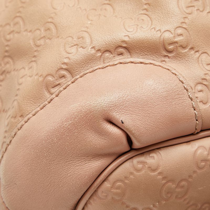 Guccissima Sookie Handbag Shoulder Bag 2WAY 247902 Beige Pink Canvas Leather