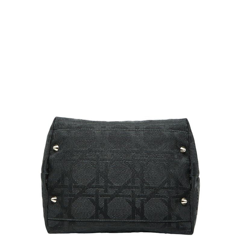Dior Cannage Handbag Tote Bag Black Canvas Leather Ladies Dior