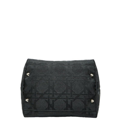 Dior Cannage Handbag Tote Bag Black Canvas Leather Ladies Dior