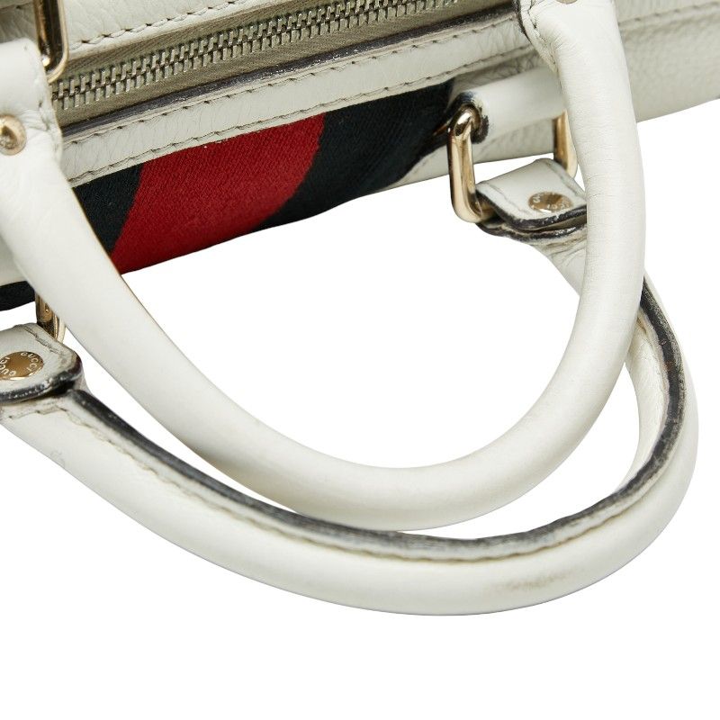 Gucci Sherry Line Mini Boston Bag Shoulder Bag 2WAY 247205 Beige Red Canvas