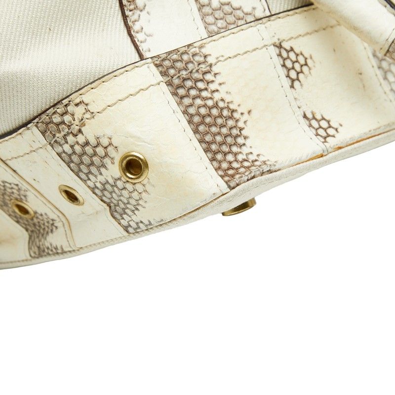 Dior Logo Handbag Tote Bag White Ivory Leather Ladies Dior