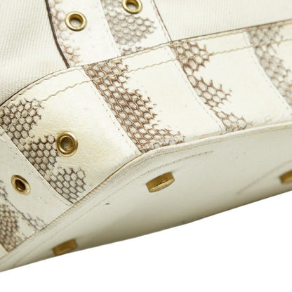 Dior Logo Handbag Tote Bag White Ivory Leather Ladies Dior