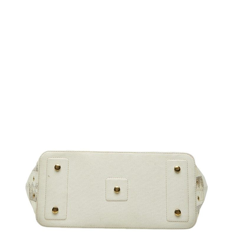 Dior Logo Handbag Tote Bag White Ivory Leather Ladies Dior