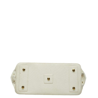 Dior Logo Handbag Tote Bag White Ivory Leather Ladies Dior